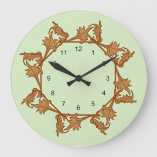 Clock - Leaves in Circle