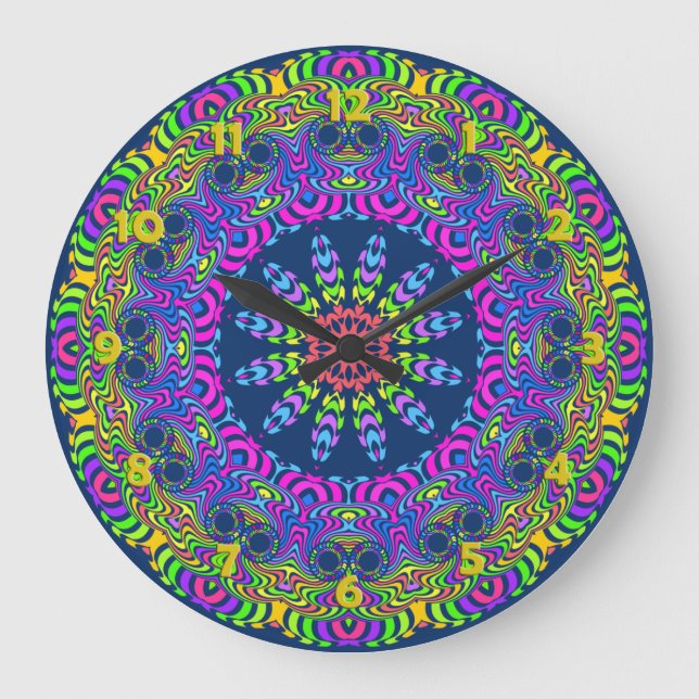 Clock Mandala - neon 2 (Front)