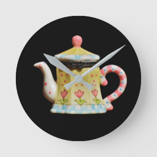 clock, medium,  round, image, teapot, design round clock