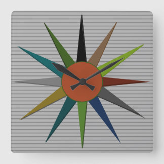 Clock Mid-Century Modern Star