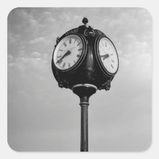 Clock on Route 66 Square Sticker