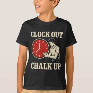 Clock Out, Chalk Up Climbing Gear Print T-Shirt