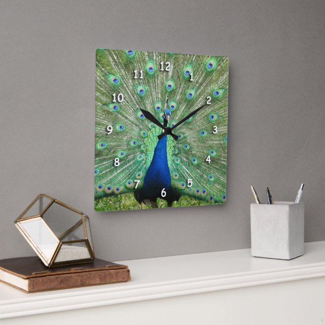Clock - Peacock Tail Feathers (Office)