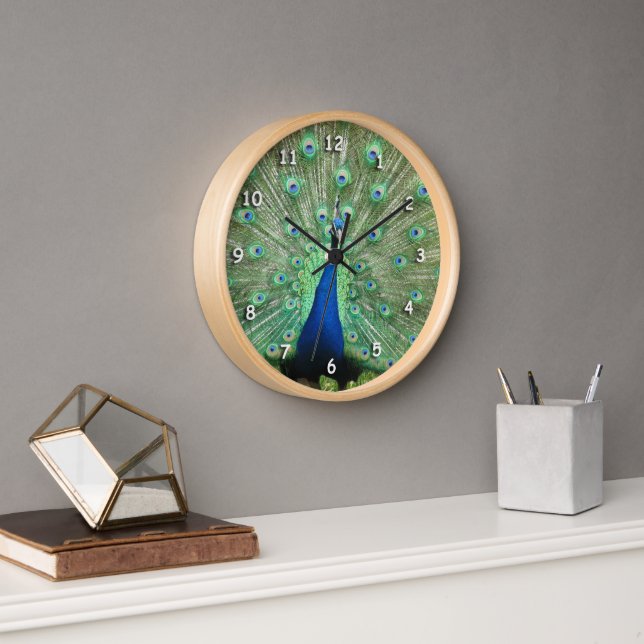 Clock - Peacock Tail Feathers (Office)