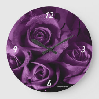 Clock - Purple Roses
