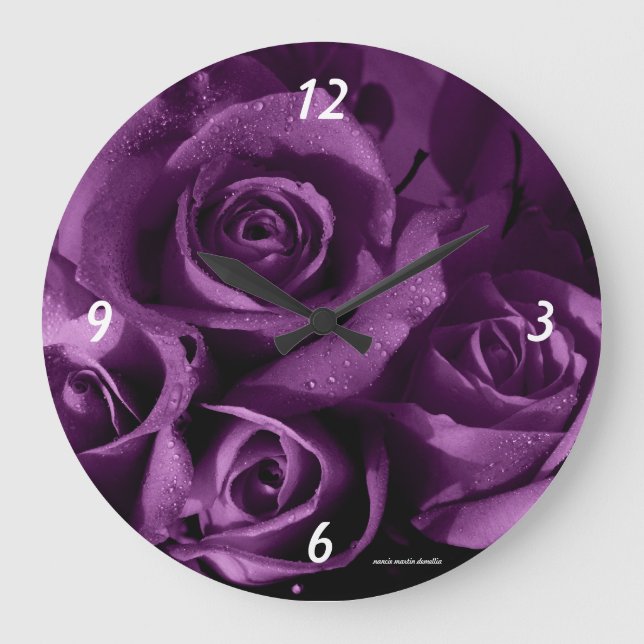 Clock - Purple Roses (Front)