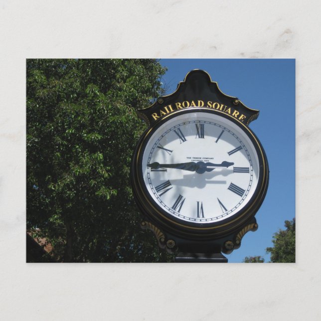 Clock Railroad sq. Santa Rosa, Ca. Postcard (Front)
