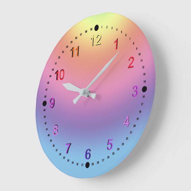 Clock - Rainbow Colours (Angle)