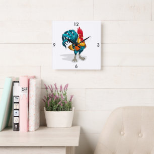 Clock-Rooster Square Wall Clock