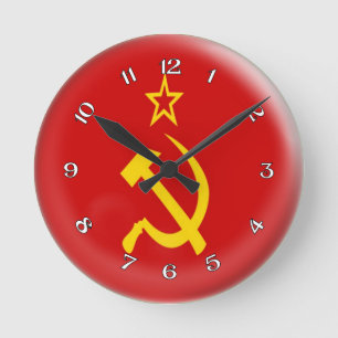 Clock Soviet flag Bubble Design