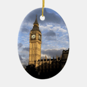 Clock Tower Ceramic Tree Decoration