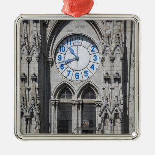 Clock towers at the National Basilica, Ecuador Metal Tree Decoration