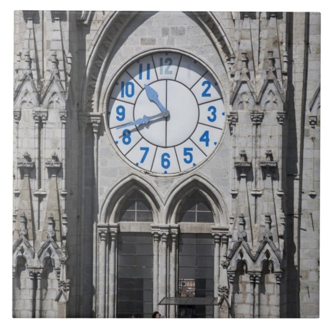 Clock towers at the National Basilica, Ecuador Tile (Front)