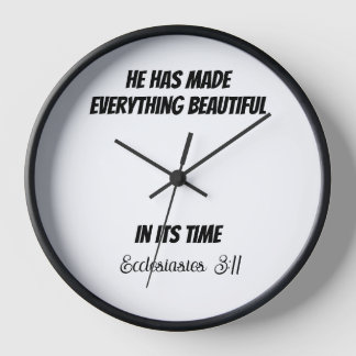 CLOCK, WALL CLOCK, SCRIPTURE, Ecclesiastes 3:11 Clock