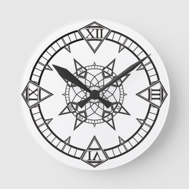 Clock Watch Gothic Tattoo Compass (Front)