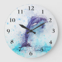 Clock with a beautiful dolphin