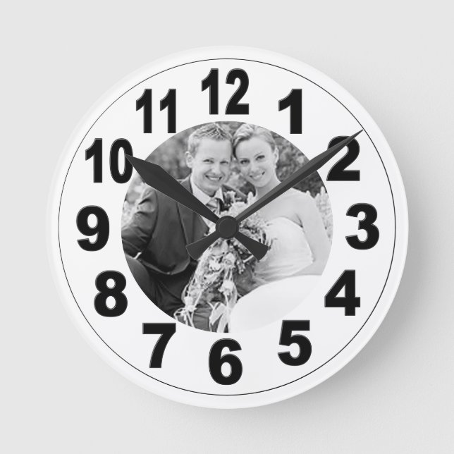 Clock with Large Numbers & Your Image / Wall clock (Front)
