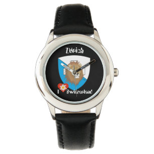 clock with Swiss draft Zurich Switzerland Watch