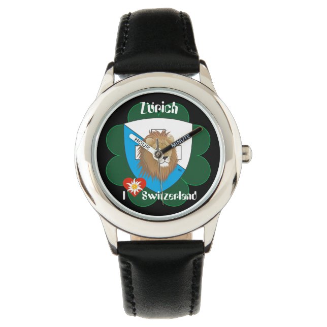 clock with Swiss draft Zurich Switzerland Watch (Front)