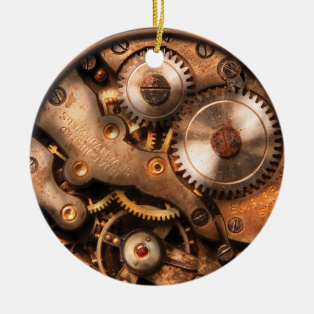 Clockmaker - Gears Ceramic Tree Decoration (Front)