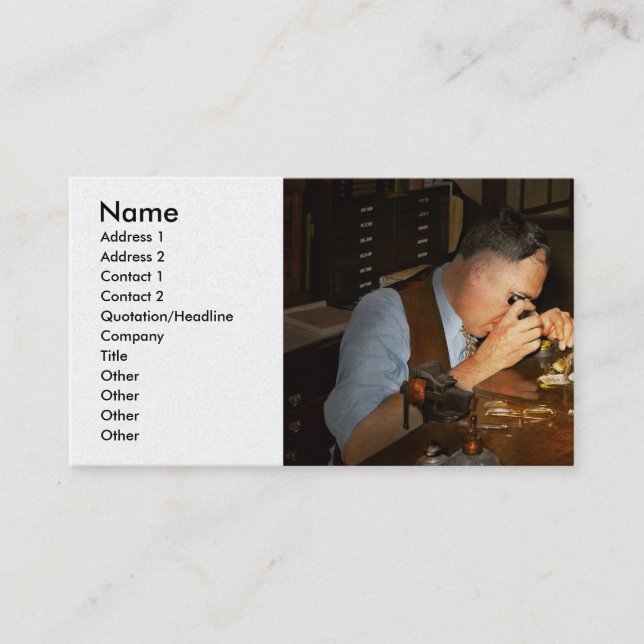 Clockmaker - The watchman 1939 Business Card (Front)