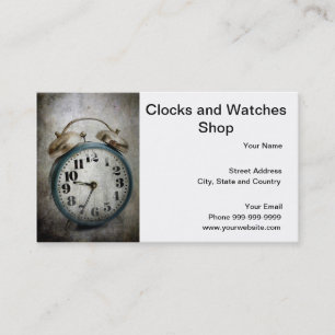 clocks and watches shop business card