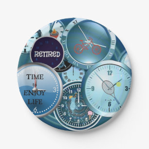 Clocks Galore: Retired...Time to Enjoy Life Paper Plate