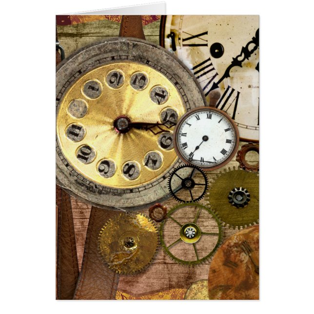 Clocks Rusty Old Steampunk Art (Front)