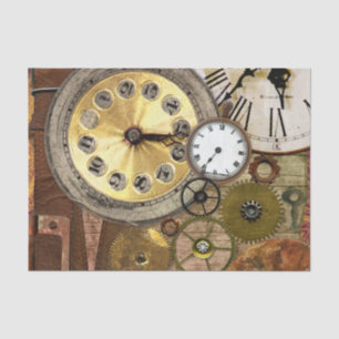 Clocks Rusty Old Steampunk Art Tissue Paper