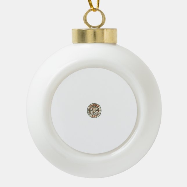 Clocks Time Blindness Cat Clocks Time Blindness Ca Ceramic Ball Christmas Ornament (Front)