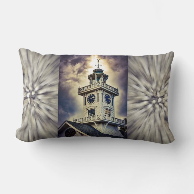 Clocktower Abstract Photography Lumbar Cushion (Front)