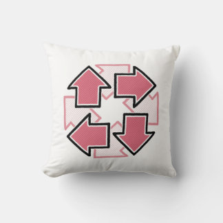 Clockwise Arrows Minimal Geometric Red Cushion