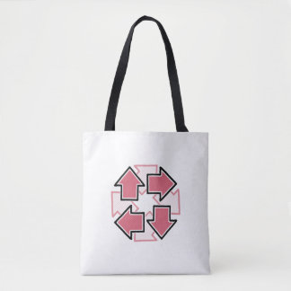 Clockwise Arrows Minimal Geometric Red Tote Bag