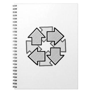 Clockwise Arrows Minimal Geometric White Variant 1 Notebook