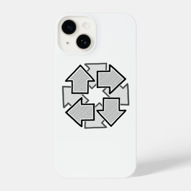 Clockwise Arrows Minimal Geometric White Varient 1 iPhone Case (Back)