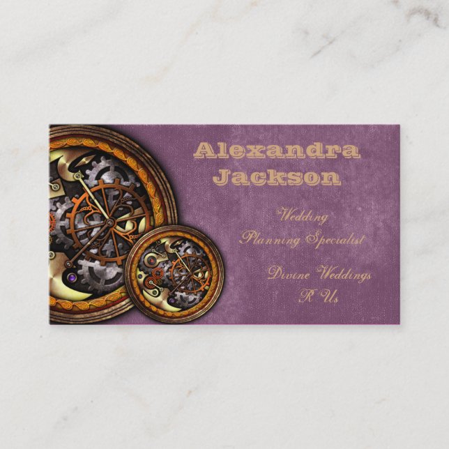 Clockwork and Leather, Business Card (Front)
