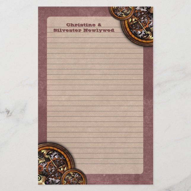 Clockwork and Leather, stationery (Front)