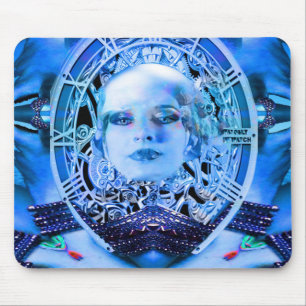 Clockwork Blue Mouse Pad