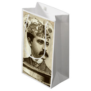 Clockwork Brain STEAMPUNK vintage Small Gift Bag