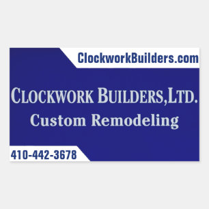 Clockwork Builders Rectangular Sticker