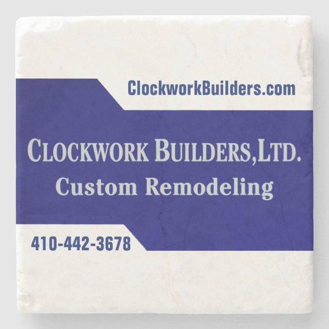Clockwork Builders Stone Coaster (Front)