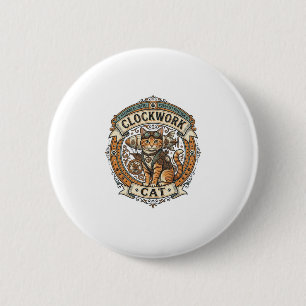 Clockwork Cat Cat Steampunk Vintage Vector Art Shi 6 Cm Round Badge