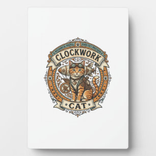 Clockwork Cat Cat Steampunk Vintage Vector Art Shi Plaque