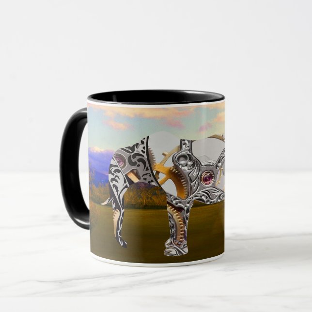 Clockwork Elephant Mug (Front Left)