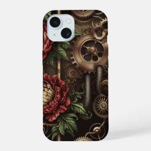 Clockwork Floral Pattern iPhone 15 Case