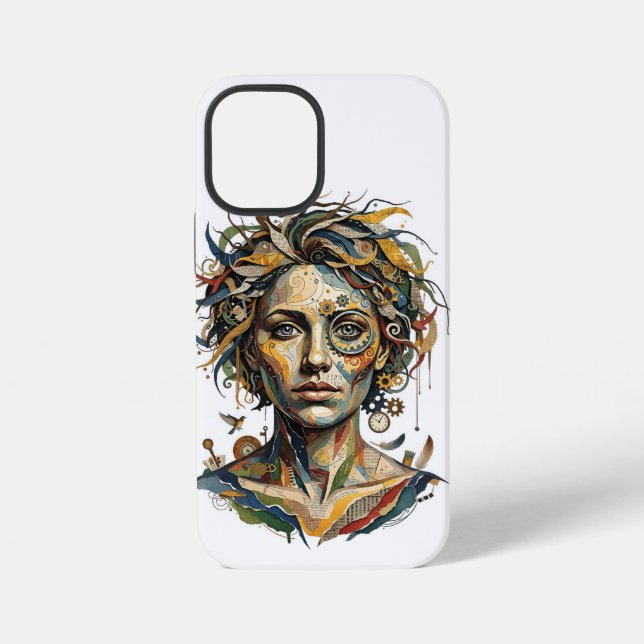 Clockwork Muse — A Surreal Steampunk Portrait iPhone Case (Back)