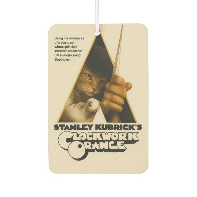 Clockwork Orange Cat Car Air Freshener (Front)