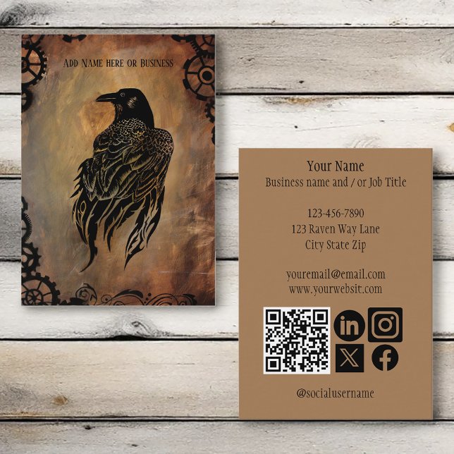 Clockwork Raven Business Card (Creator Uploaded)