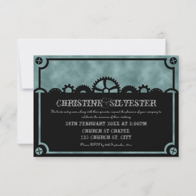 Clockwork Silhouette, 3.5x5 invitation (Front)
