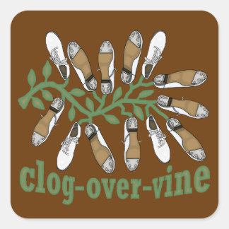 Clog Over Vine Dance Square Sticker
